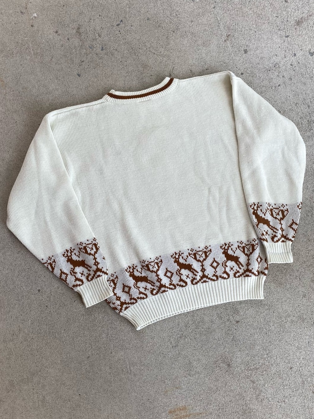 Vintage 90s Cream Hunting Knit Sweater - Picture 3 of 7